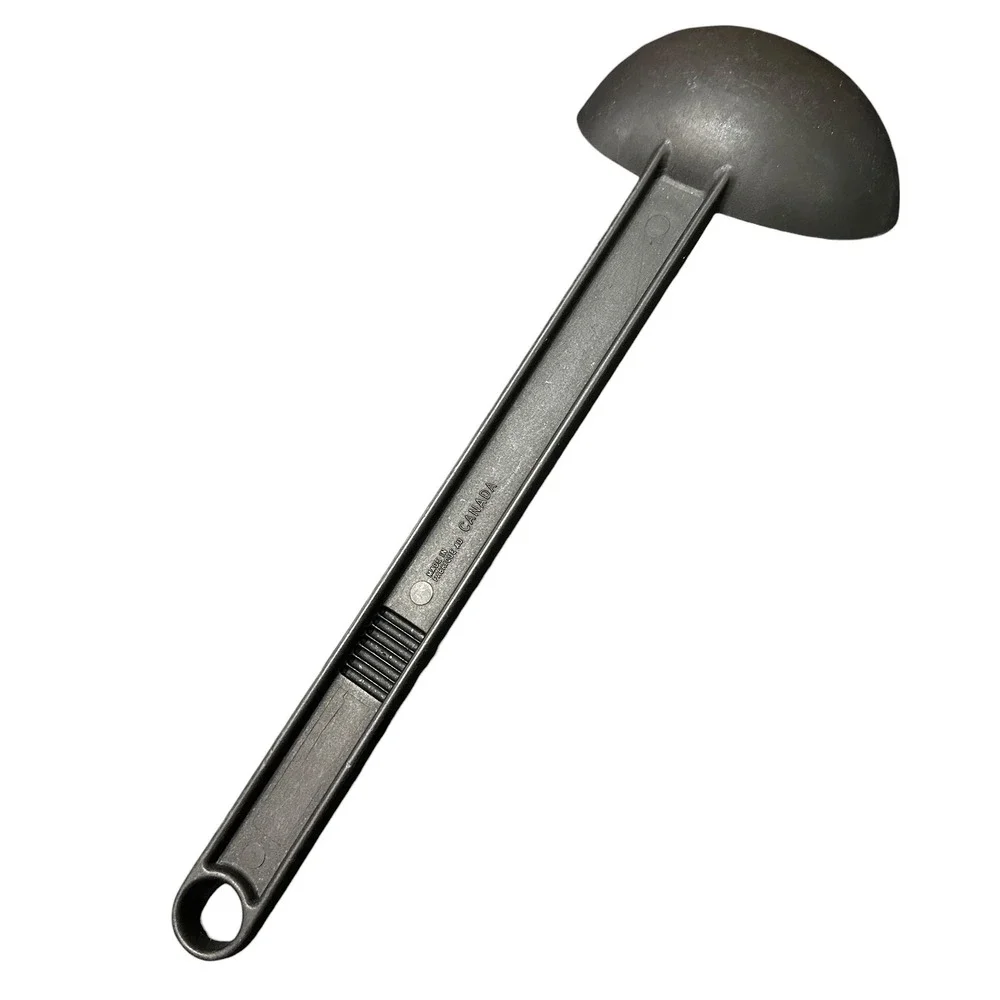 Vintage T-Fal Black Plastic Ladle Soup‎ Serving Kitchen Utensil Made in Canada